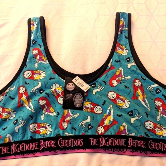 Disney Nightmare Before Christmas Sally Cotton Scoop Neck Bralette 4x - Picture 2 of 10